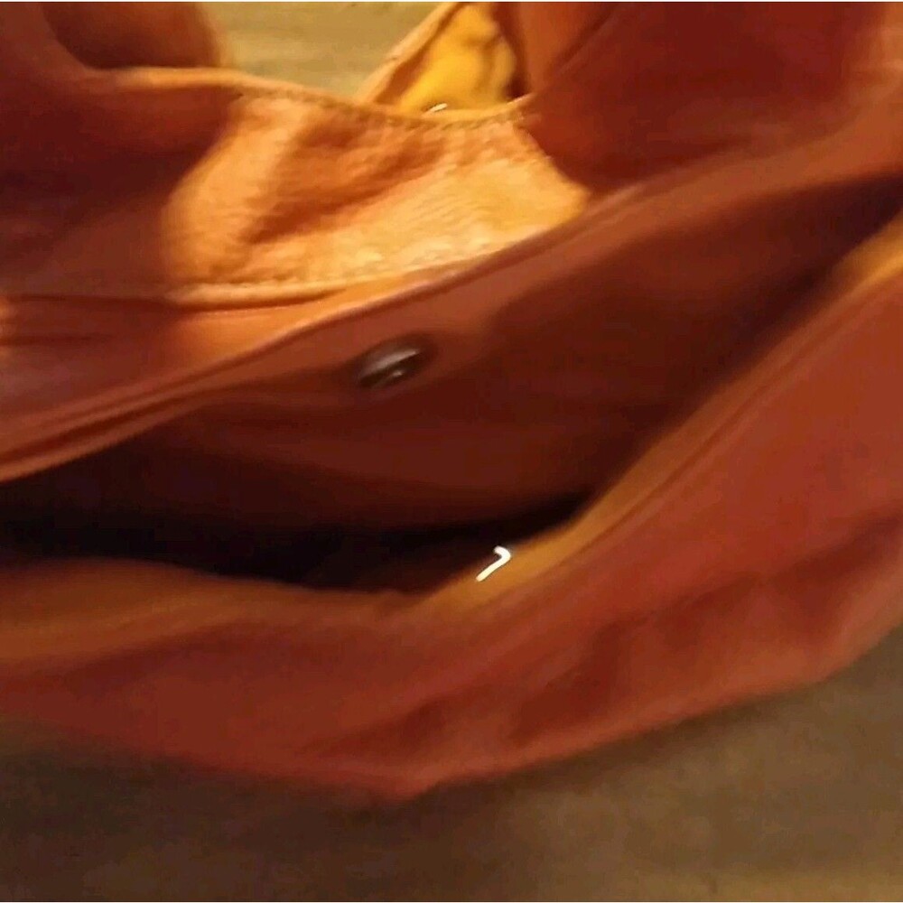 Stylish Orange Leather Shoulder Bag - Women - Picture 5 of 6
